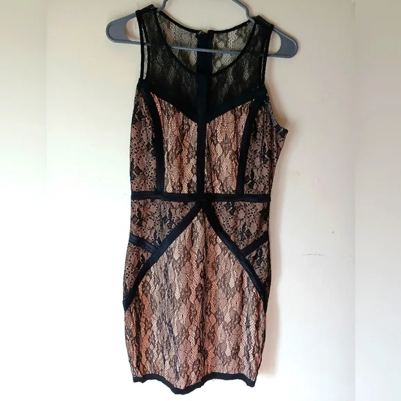Bebe Dresses | Lace Bandage Dress Bebe Large Pink Bodycon | Color: Black/Pink | Size: L | Misssalt's Closet Bebe Dresses | Lace Bandage Dress Bebe Large Pink Bodycon | Color: Black/Pink | Size: L | Misssalt's Closet